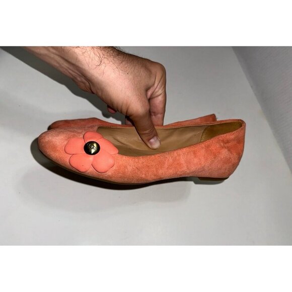 UGG Thea Poppy 'Vibrant Coral' Suede Slip On Flats Loafers Shoes Size 6.5 - Picture 4 of 11